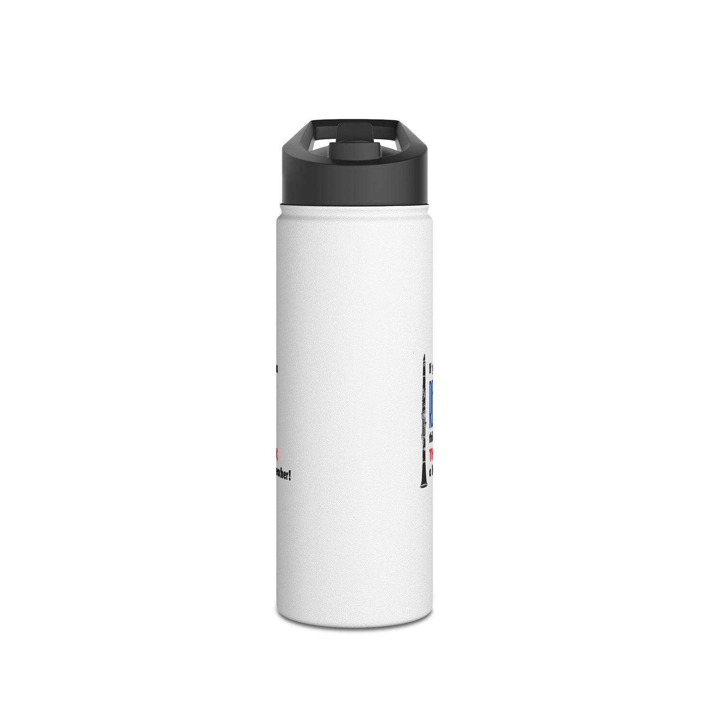 If You Can Reed This, Thank a Band Teacher! White Stainless Steel Water Bottle, Standard Lid