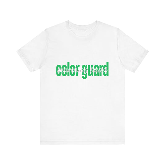 Marching Band Color Guard Green Short Letters Flag Saber Unisex Jersey Short Sleeve Tee