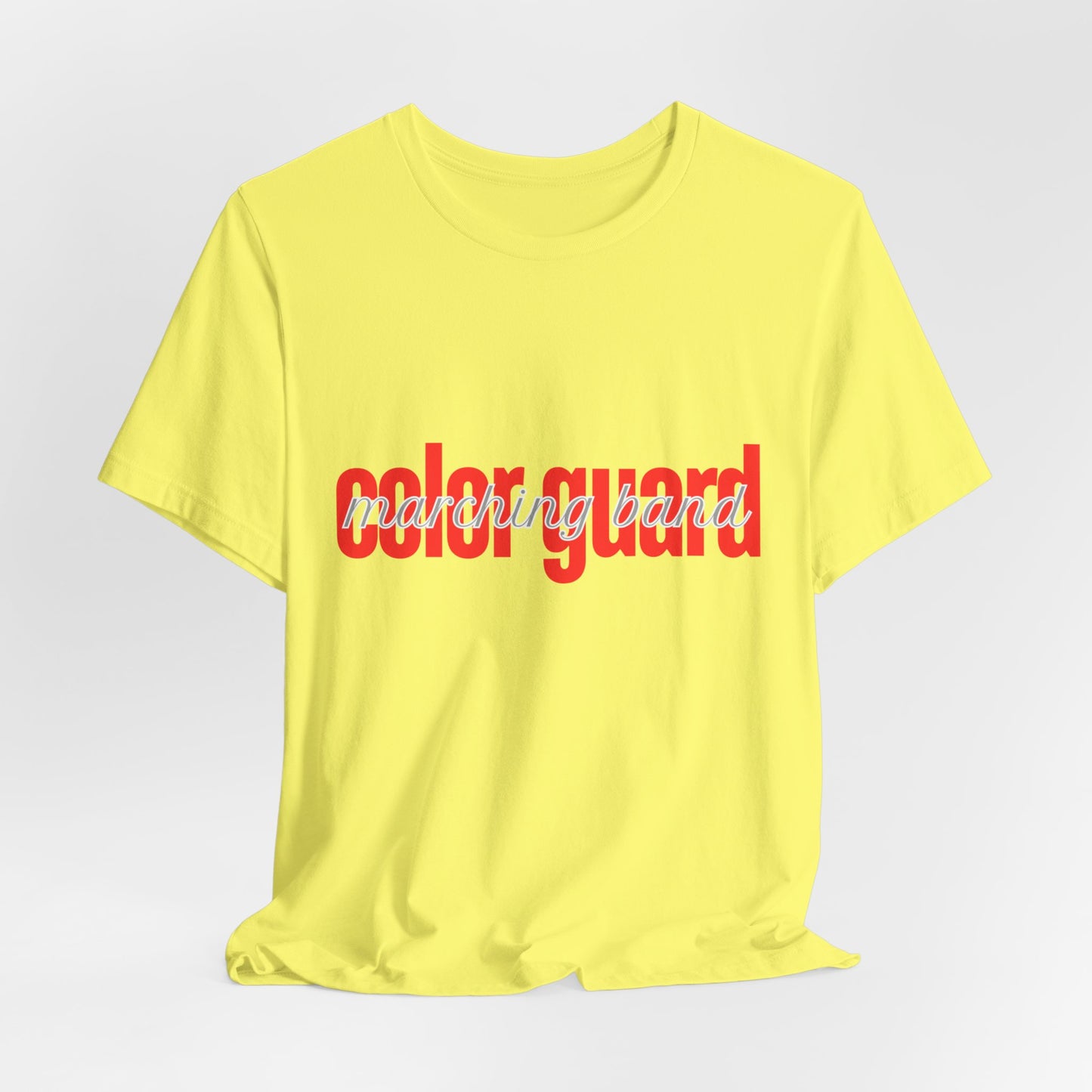 Marching Band Color Guard Red Short Letters Flag Saber Unisex Jersey Short Sleeve Tee