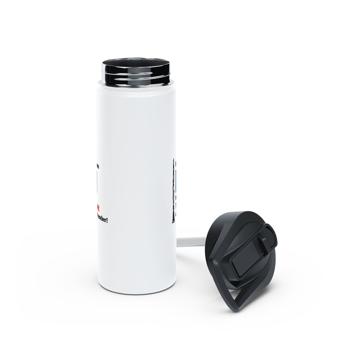 If You Can Reed This, Thank a Band Teacher! White Stainless Steel Water Bottle, Standard Lid