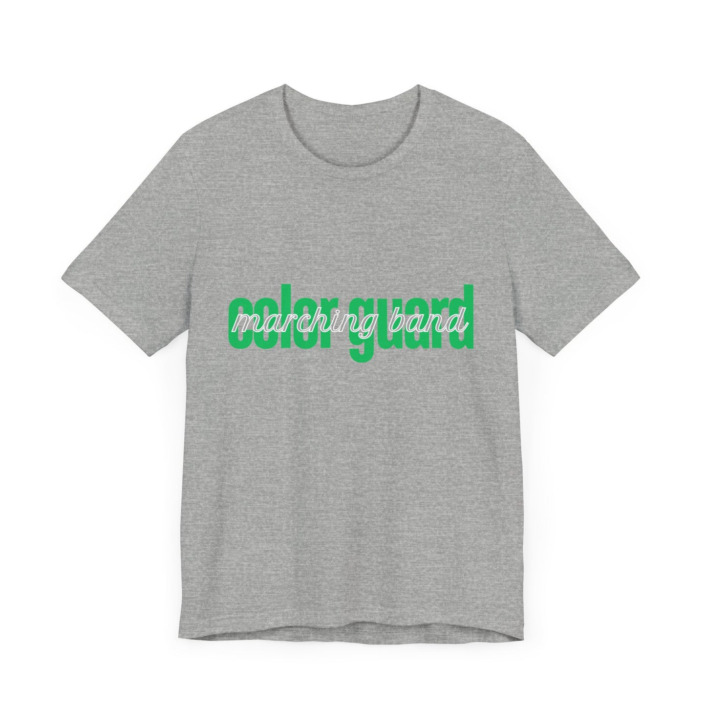 Marching Band Color Guard Green Short Letters Flag Saber Unisex Jersey Short Sleeve Tee