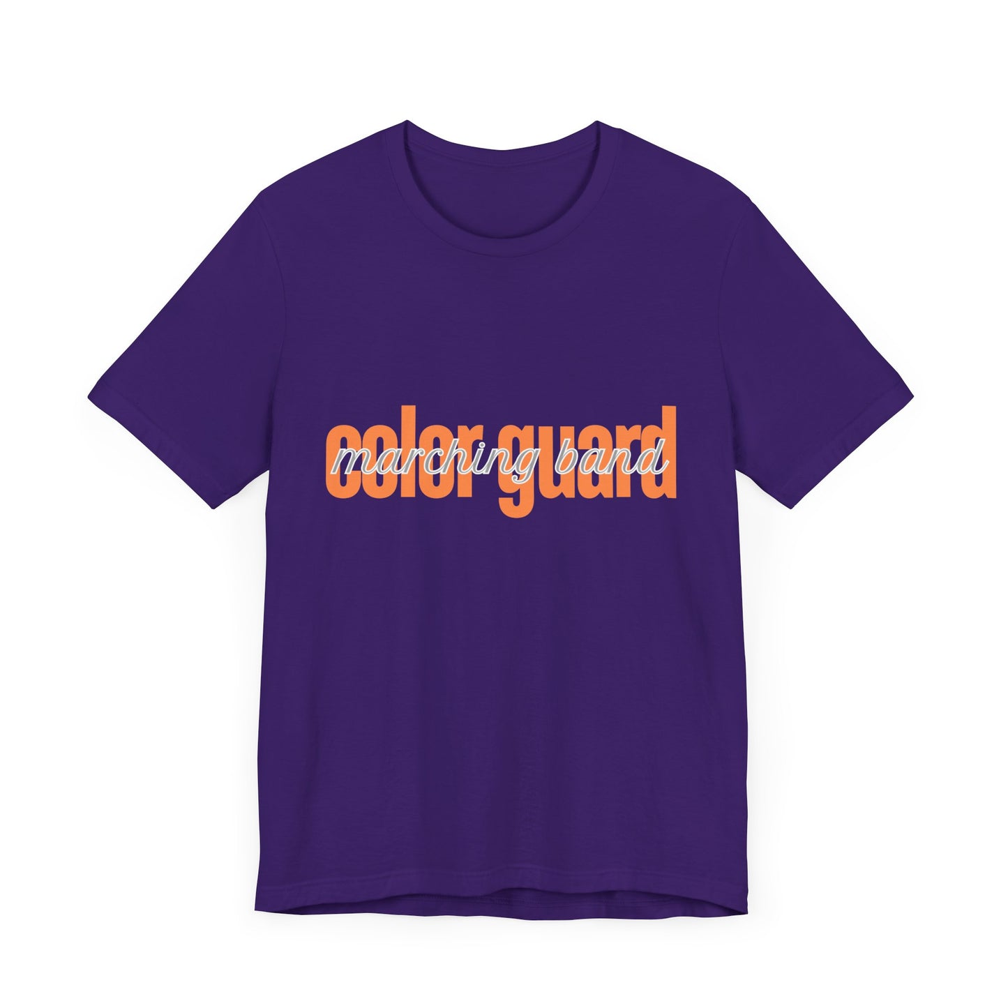 Marching Band Color Guard Orange Short Letters Flag Saber Unisex Jersey Short Sleeve Tee