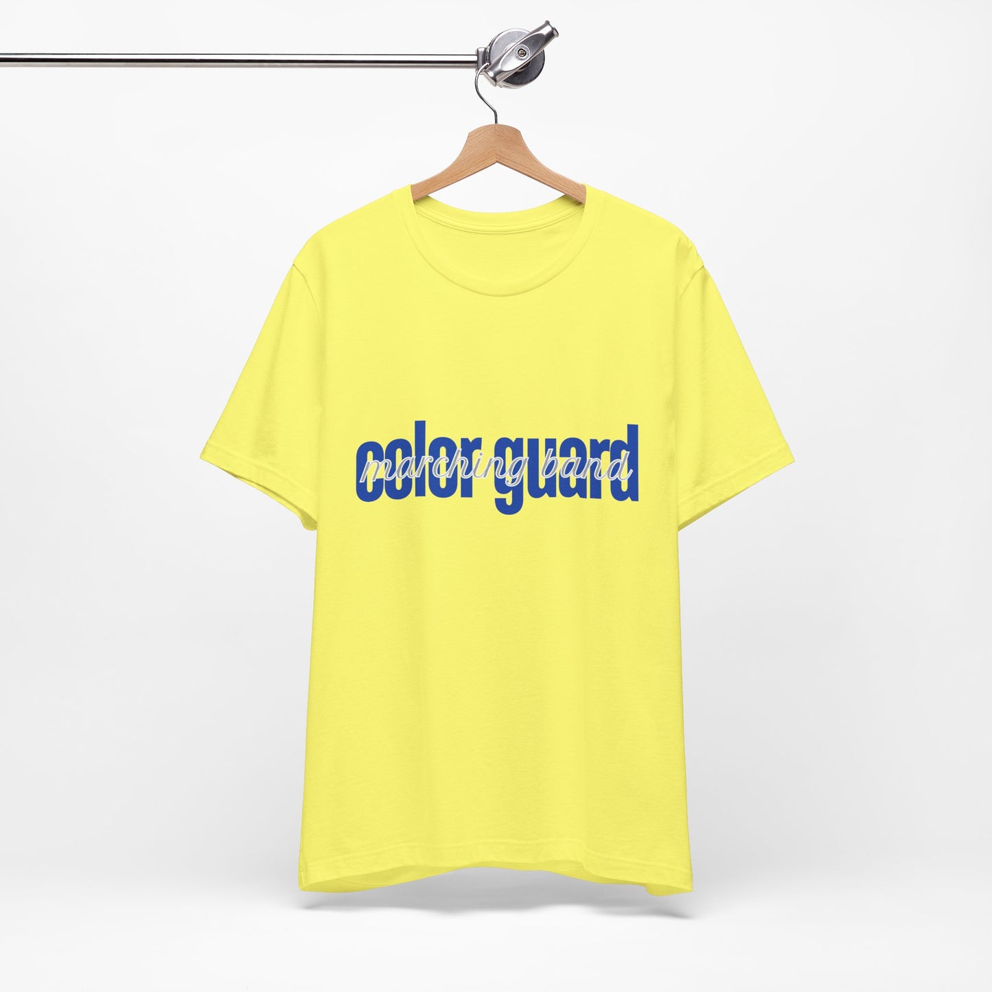 Marching Band Color Guard Blue Short Letters Flag Saber Unisex Jersey Short Sleeve Tee