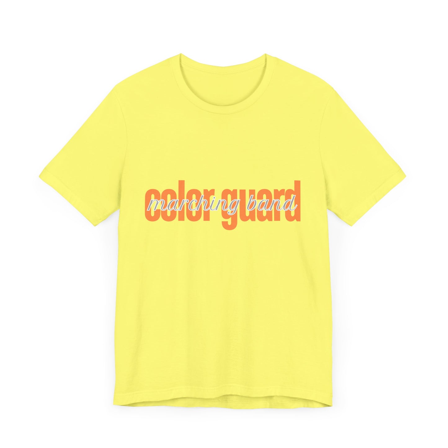 Marching Band Color Guard Orange Short Letters Flag Saber Unisex Jersey Short Sleeve Tee