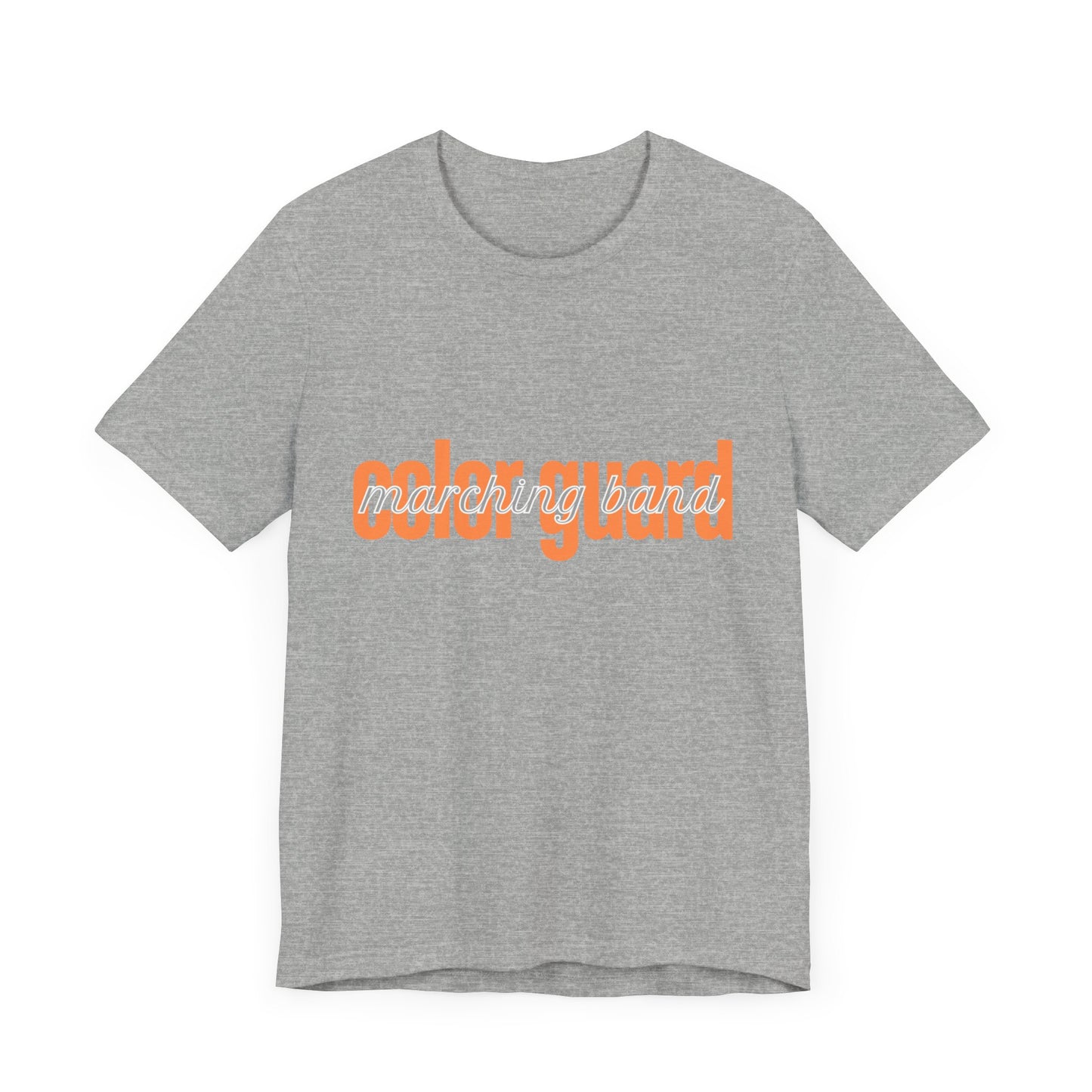 Marching Band Color Guard Orange Short Letters Flag Saber Unisex Jersey Short Sleeve Tee