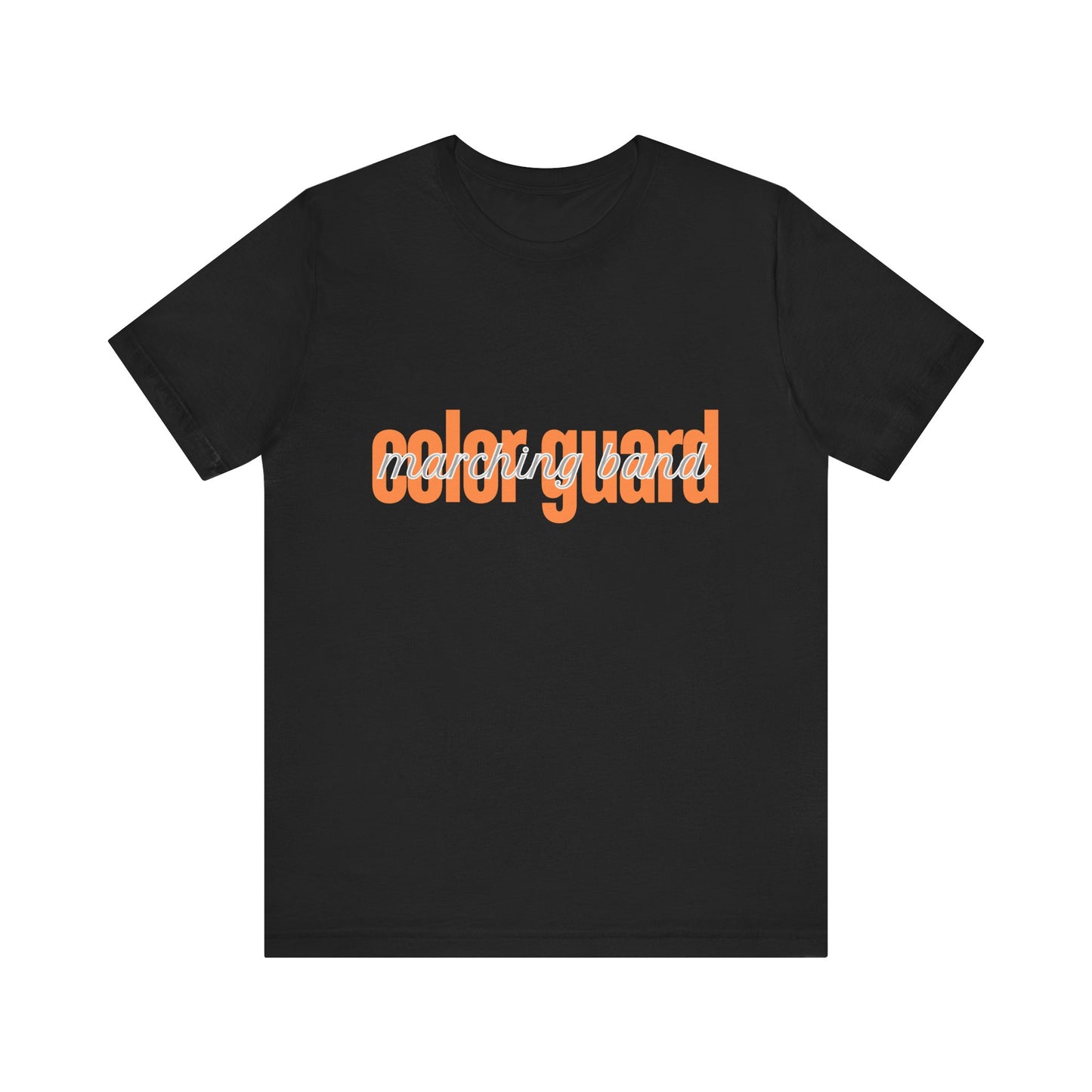 Marching Band Color Guard Orange Short Letters Flag Saber Unisex Jersey Short Sleeve Tee