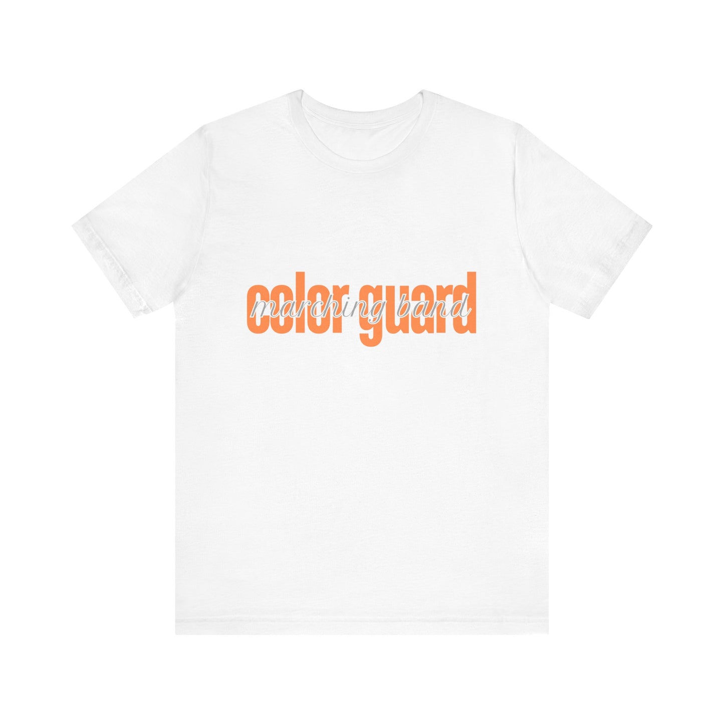 Marching Band Color Guard Orange Short Letters Flag Saber Unisex Jersey Short Sleeve Tee