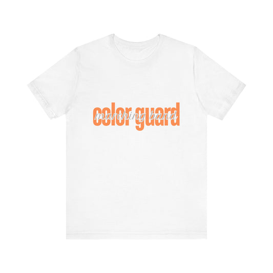 Marching Band Color Guard Orange Short Letters Flag Saber Unisex Jersey Short Sleeve Tee