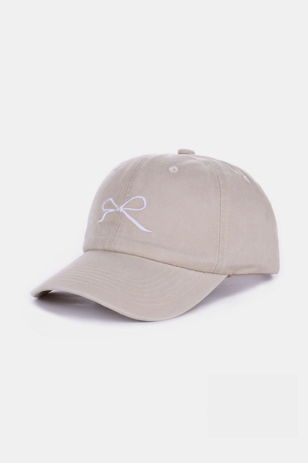 Zenana Bow Embroidered Texture Washed Cotton Caps