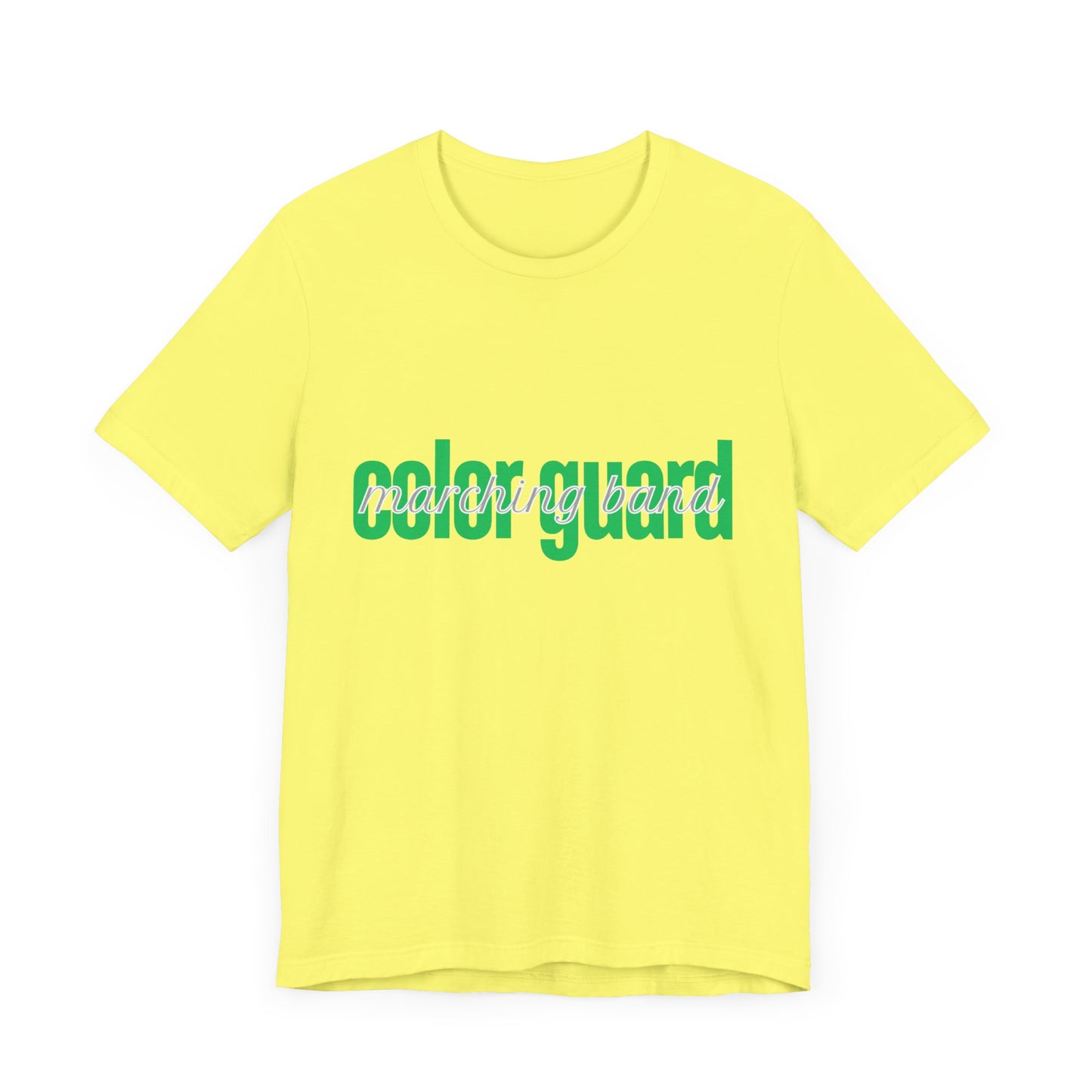 Marching Band Color Guard Green Short Letters Flag Saber Unisex Jersey Short Sleeve Tee