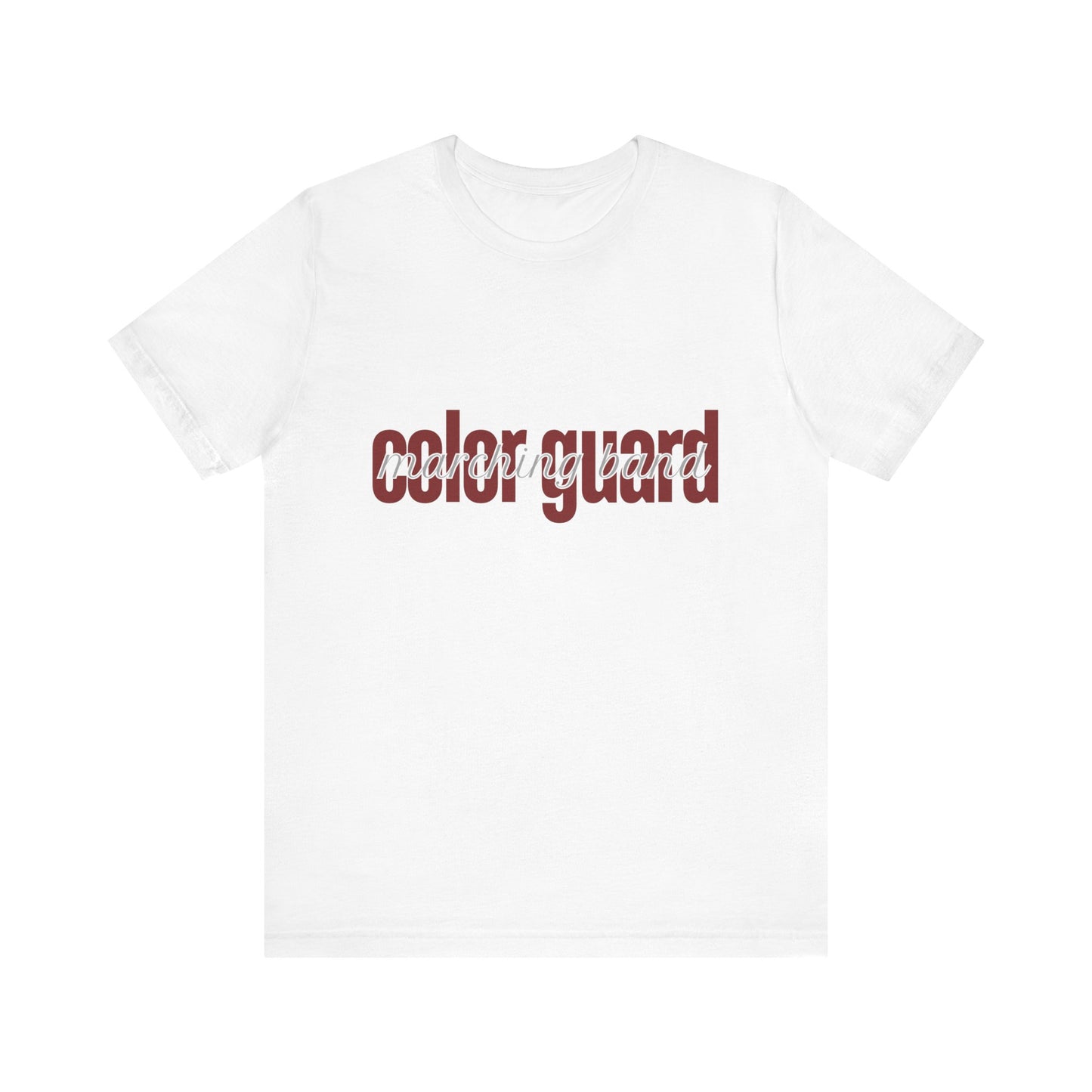 Marching Band Color Guard Maroon Short Letters Flag Saber Unisex Jersey Short Sleeve Tee