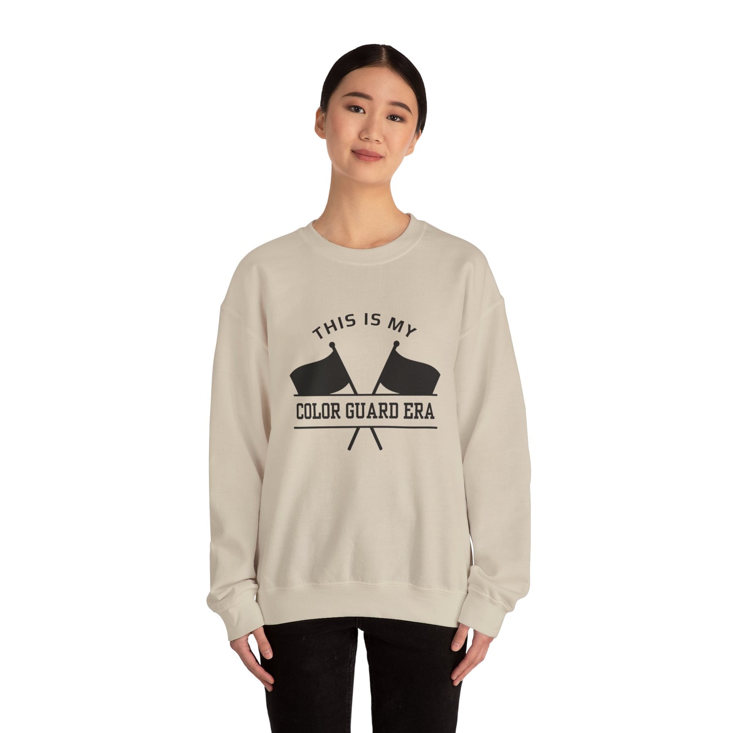 This is my Color Guard Era If Taylor was in Marching Band Unisex Heavy Blend™ Crewneck Sweatshirt in White and Sport Gray