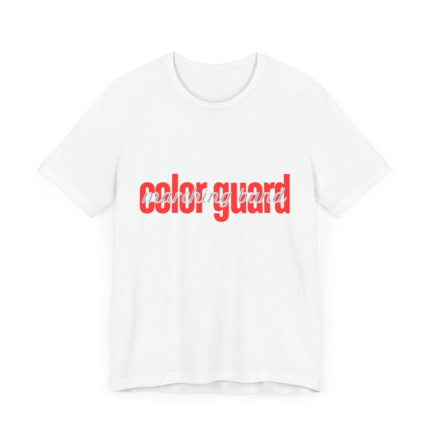 Marching Band Color Guard Red Short Letters Flag Saber Unisex Jersey Short Sleeve Tee