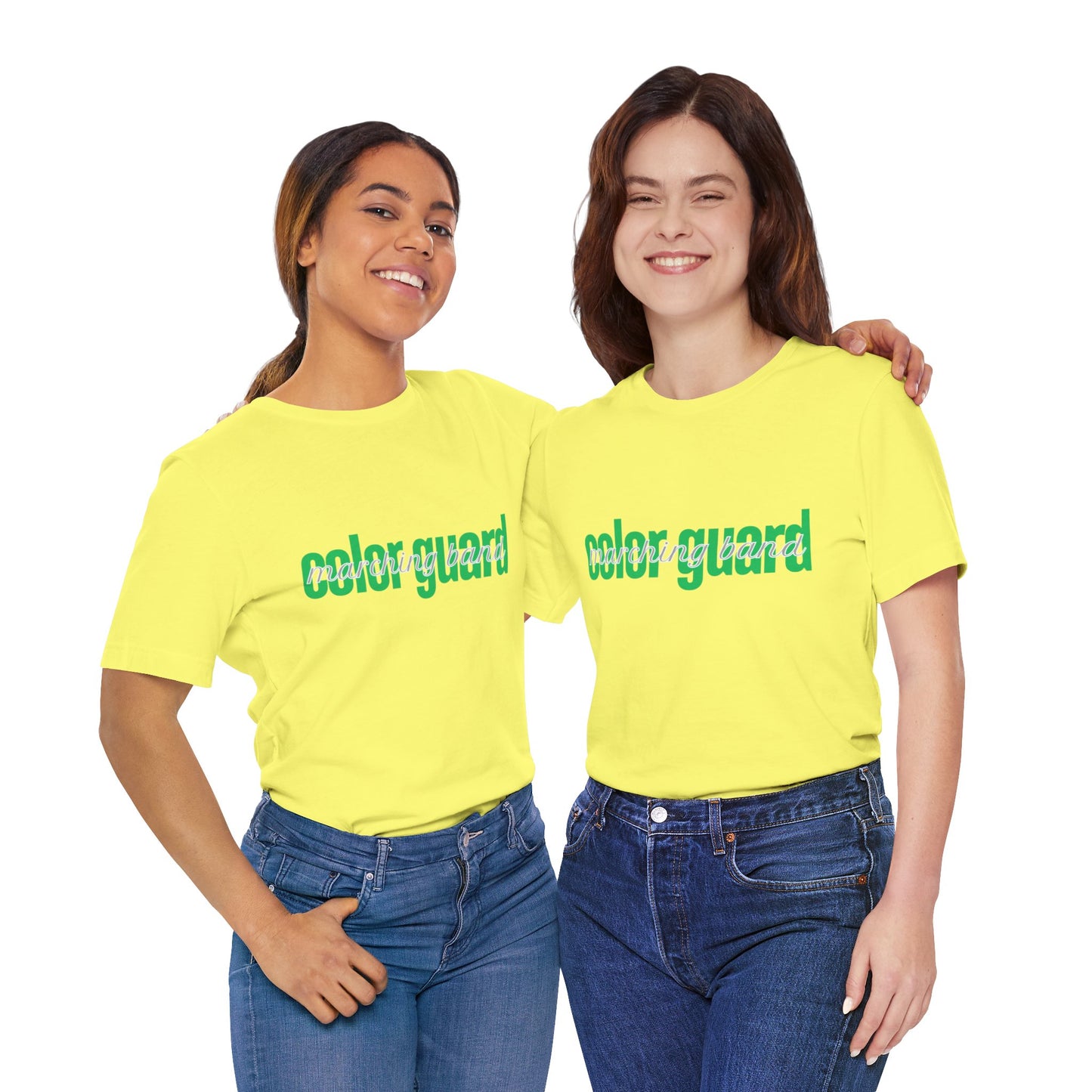 Marching Band Color Guard Green Short Letters Flag Saber Unisex Jersey Short Sleeve Tee