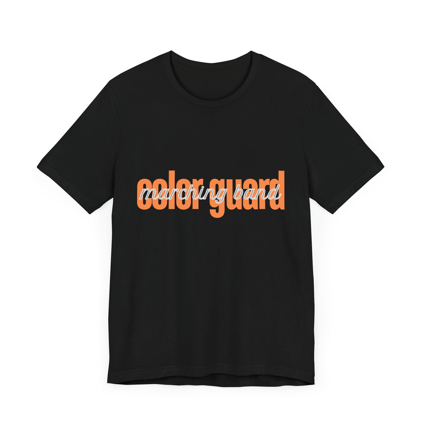 Marching Band Color Guard Orange Short Letters Flag Saber Unisex Jersey Short Sleeve Tee