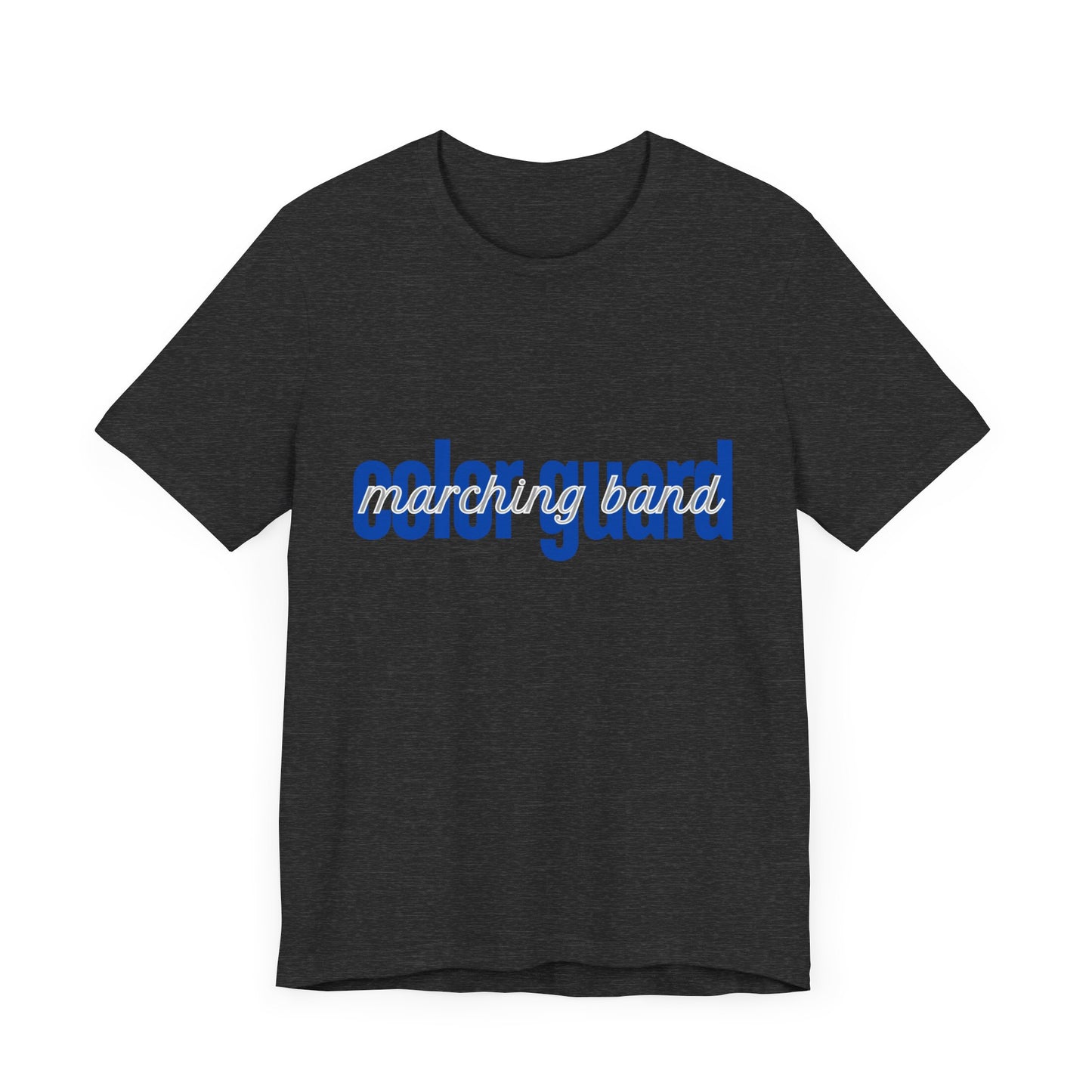 Marching Band Color Guard Blue Short Letters Flag Saber Unisex Jersey Short Sleeve Tee