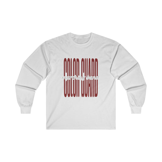 Marching Band Color Guard Unisex Ultra Cotton Long Sleeve Tee White or Ash