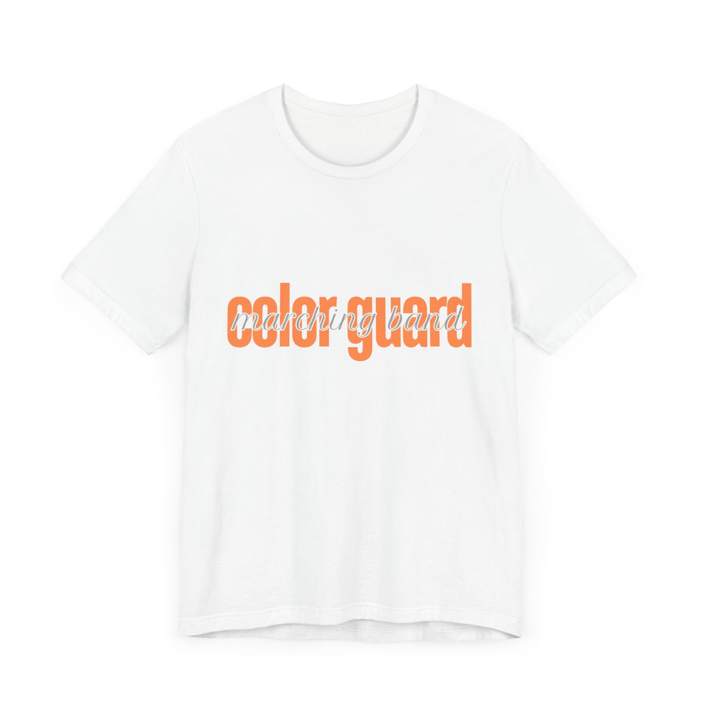 Marching Band Color Guard Orange Short Letters Flag Saber Unisex Jersey Short Sleeve Tee