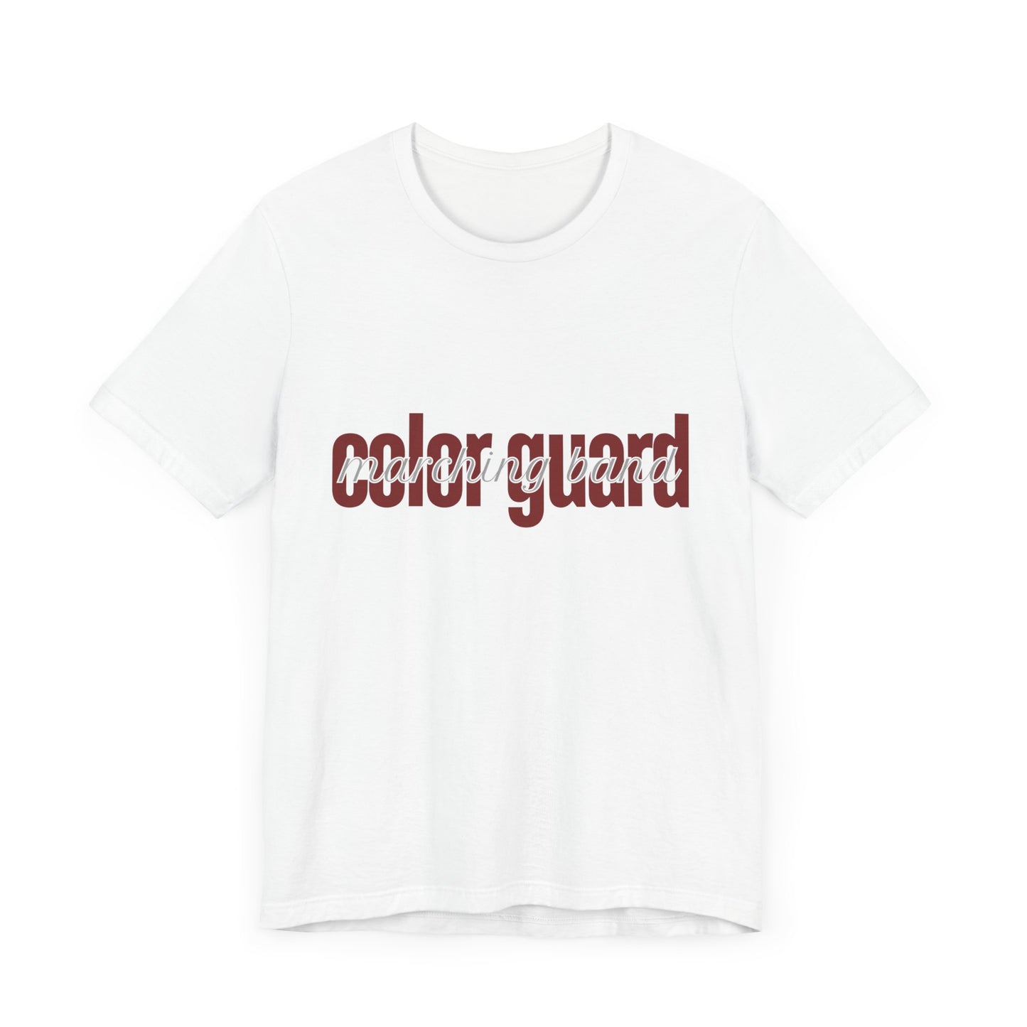 Marching Band Color Guard Maroon Short Letters Flag Saber Unisex Jersey Short Sleeve Tee