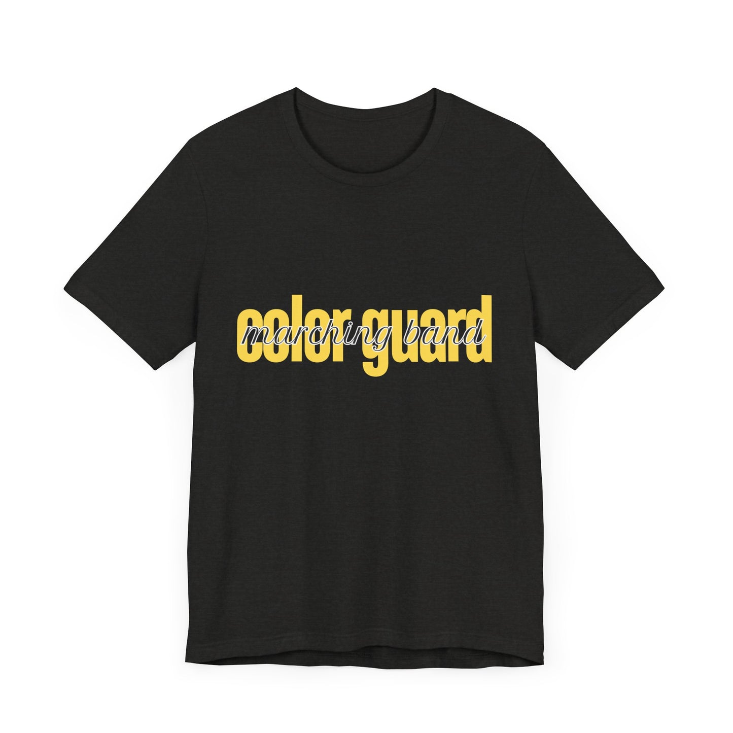 Marching Band Color Guard Yellow Short Letters Flag Saber Unisex Jersey Short Sleeve Tee