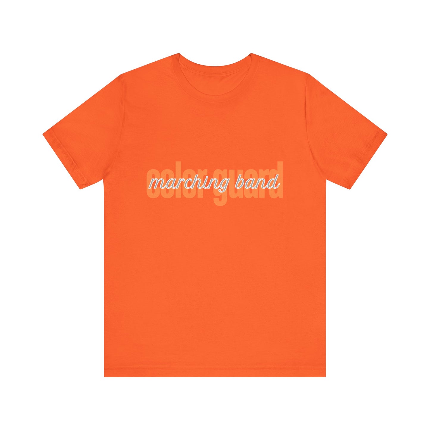 Marching Band Color Guard Orange Short Letters Flag Saber Unisex Jersey Short Sleeve Tee