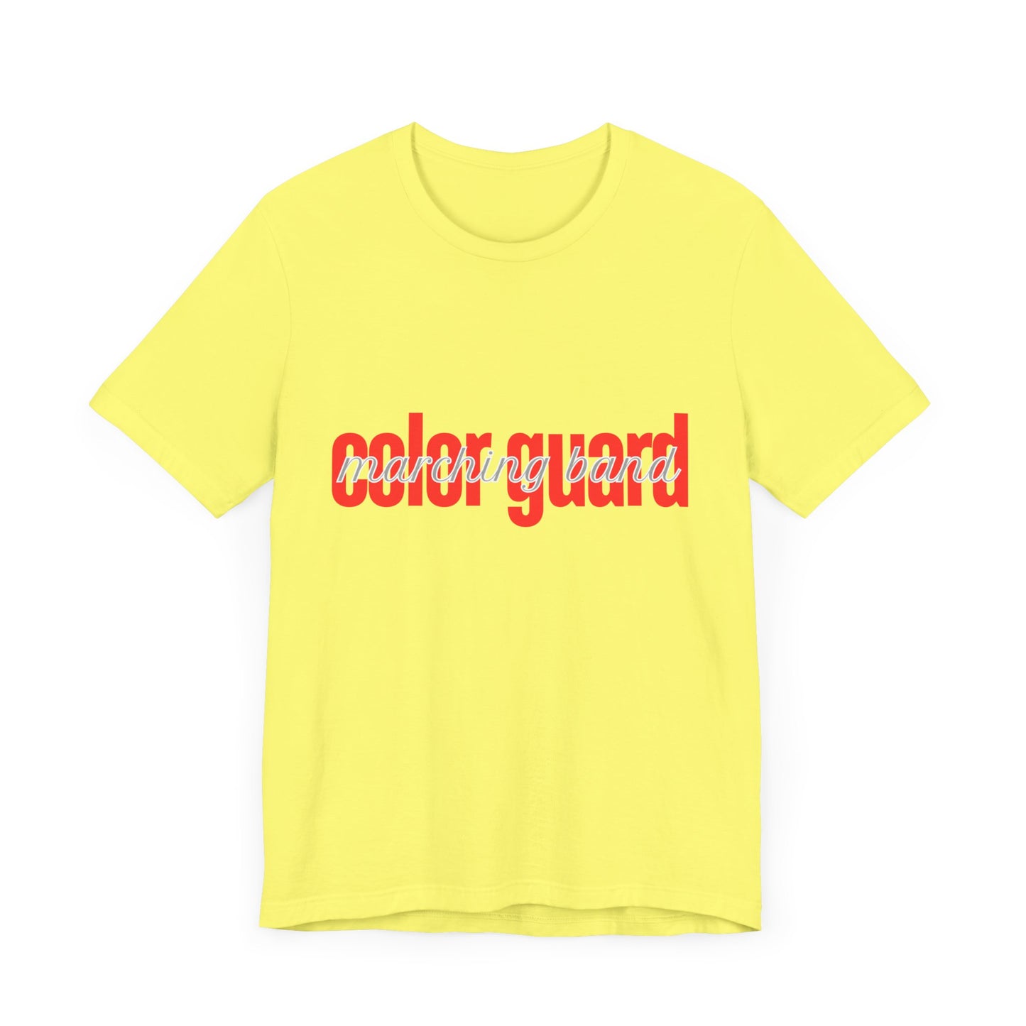 Marching Band Color Guard Red Short Letters Flag Saber Unisex Jersey Short Sleeve Tee