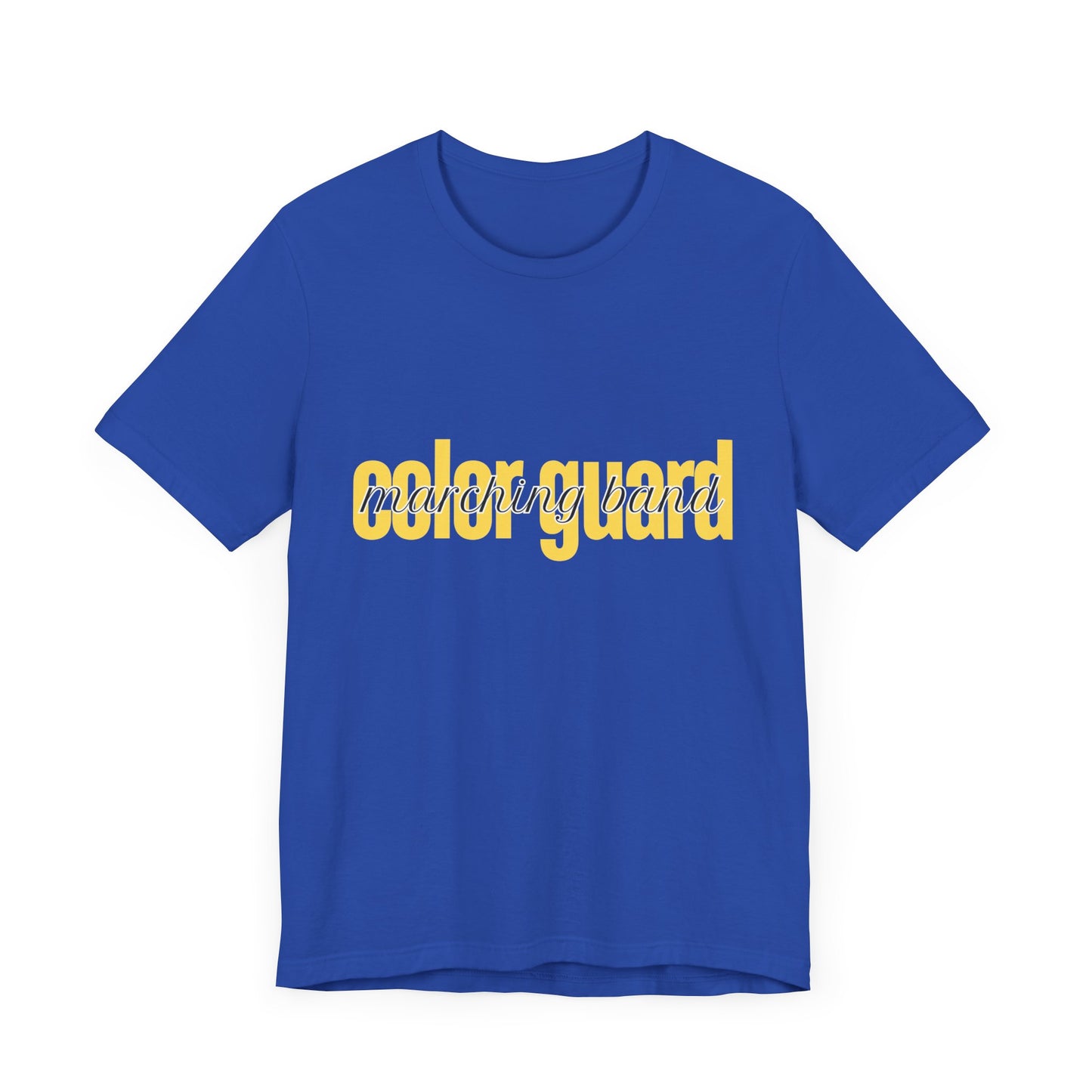 Marching Band Color Guard Yellow Short Letters Flag Saber Unisex Jersey Short Sleeve Tee