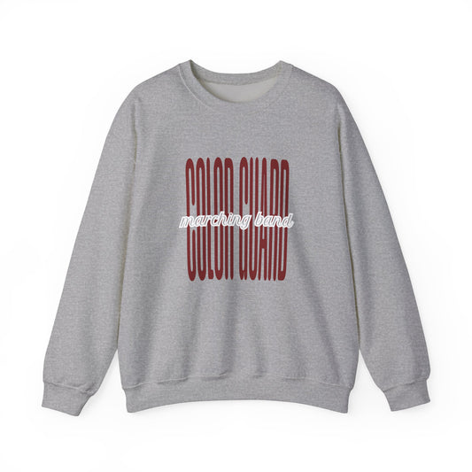 Marching Band Color Guard Unisex Heavy Blend™ Crewneck Sweatshirt in White and Sport Gray