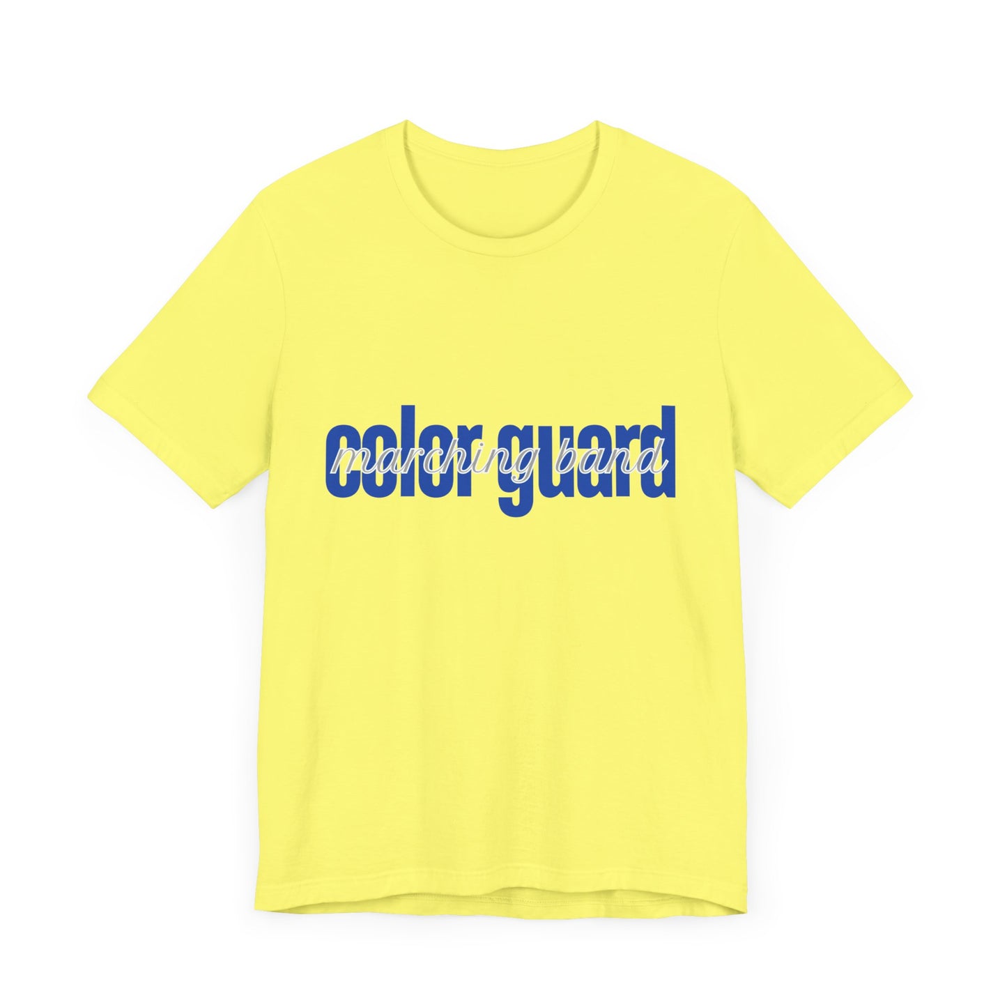 Marching Band Color Guard Blue Short Letters Flag Saber Unisex Jersey Short Sleeve Tee