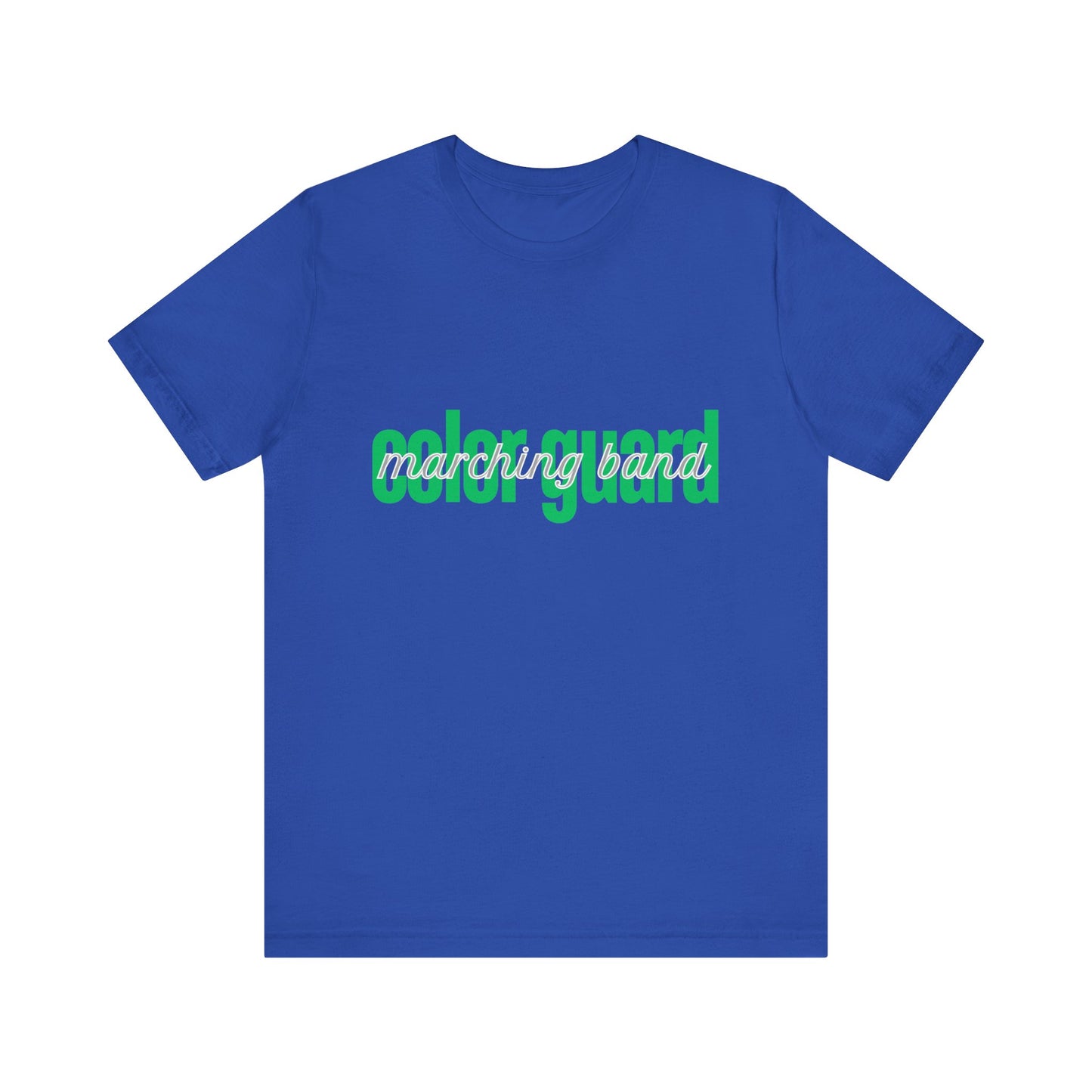 Marching Band Color Guard Green Short Letters Flag Saber Unisex Jersey Short Sleeve Tee