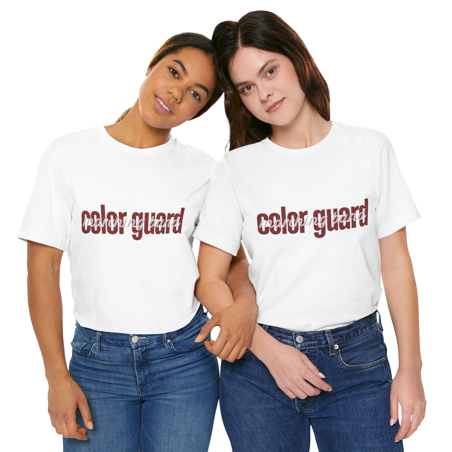 Marching Band Color Guard Maroon Short Letters Flag Saber Unisex Jersey Short Sleeve Tee