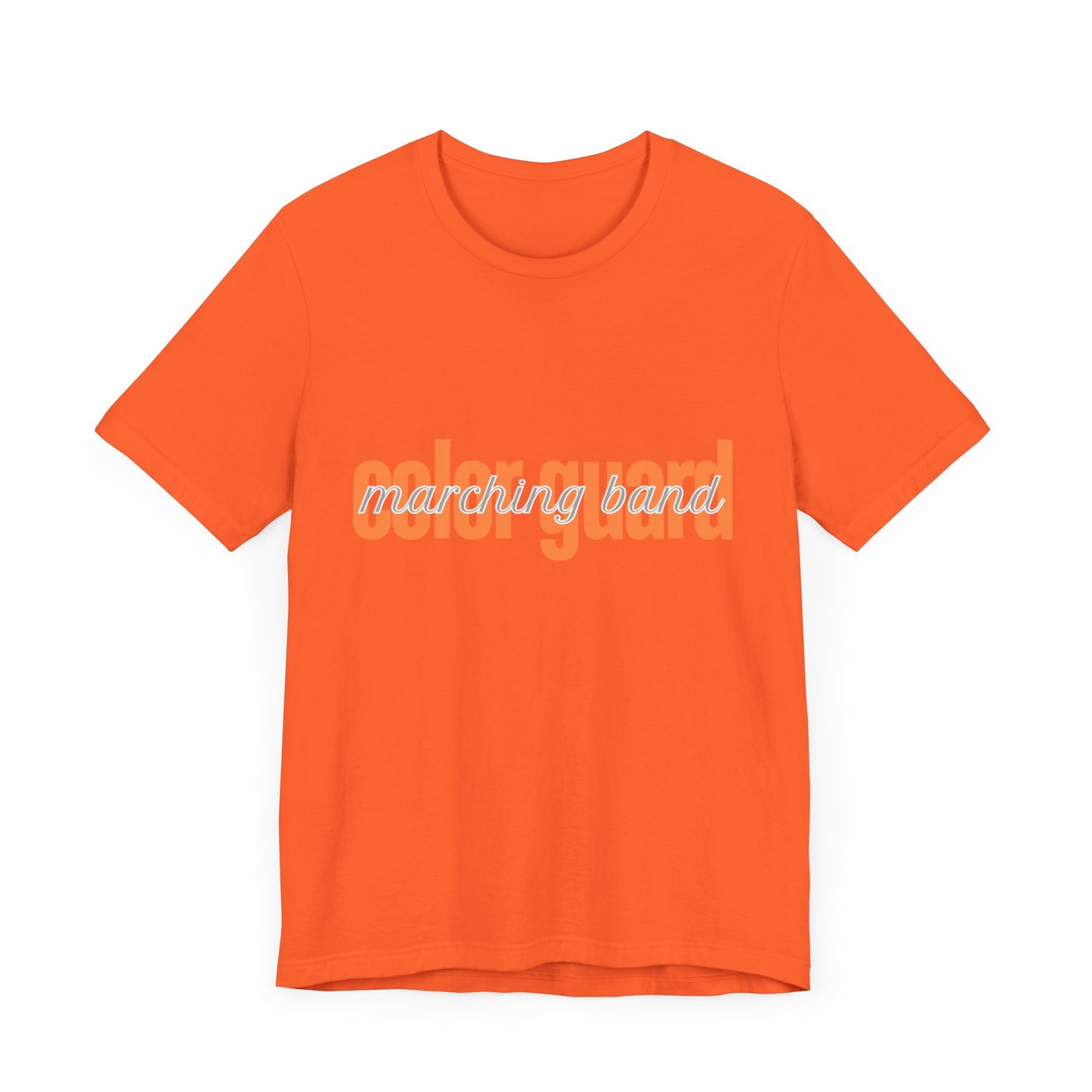 Marching Band Color Guard Orange Short Letters Flag Saber Unisex Jersey Short Sleeve Tee