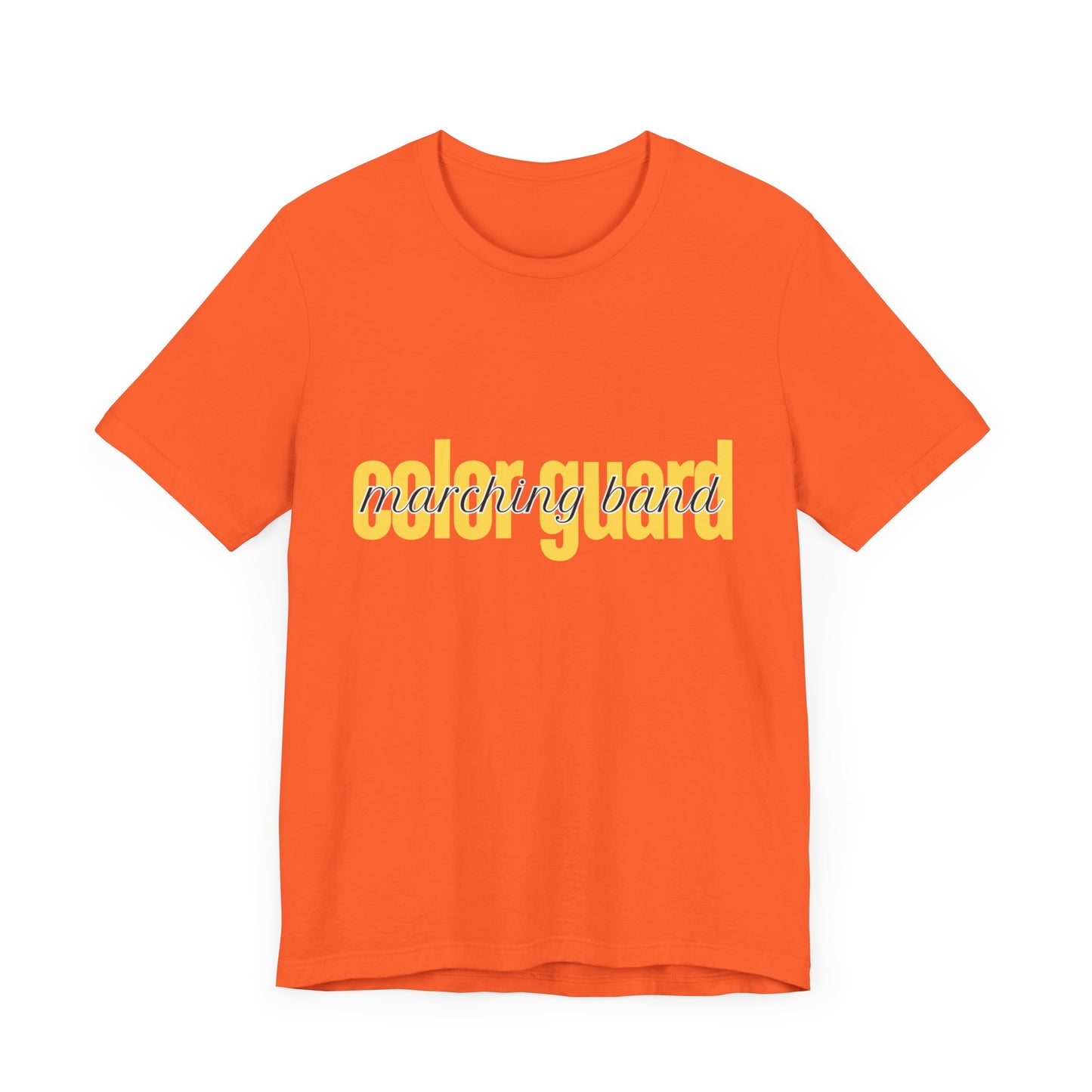 Marching Band Color Guard Yellow Short Letters Flag Saber Unisex Jersey Short Sleeve Tee