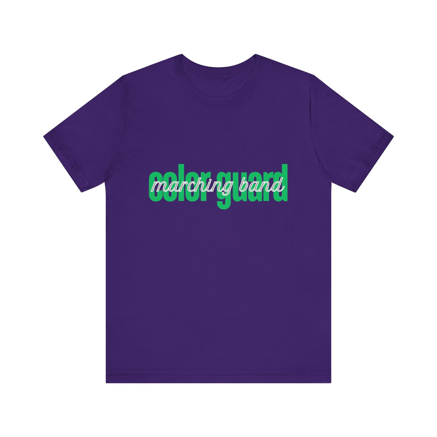 Marching Band Color Guard Green Short Letters Flag Saber Unisex Jersey Short Sleeve Tee