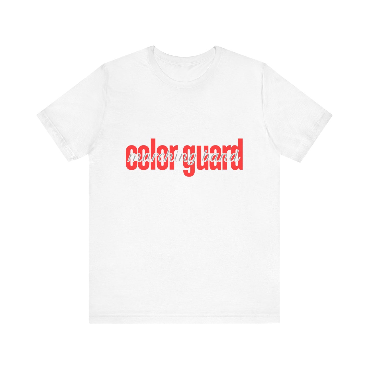 Marching Band Color Guard Red Short Letters Flag Saber Unisex Jersey Short Sleeve Tee