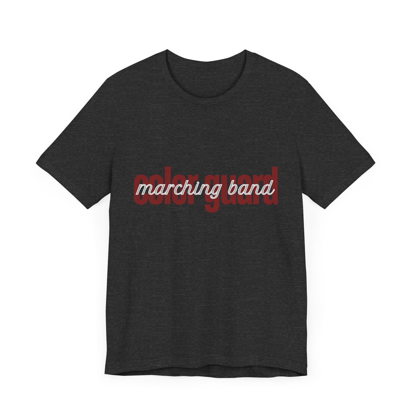 Marching Band Color Guard Maroon Short Letters Flag Saber Unisex Jersey Short Sleeve Tee