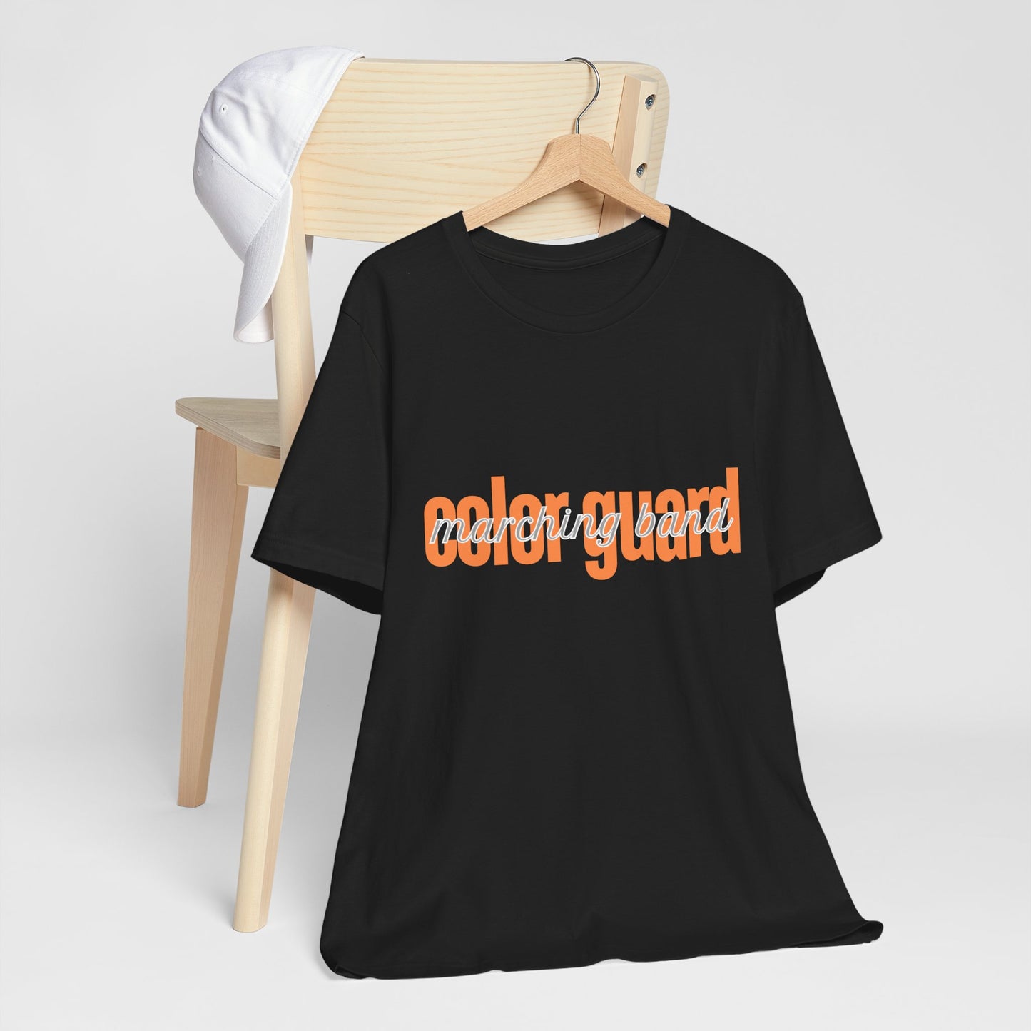 Marching Band Color Guard Orange Short Letters Flag Saber Unisex Jersey Short Sleeve Tee