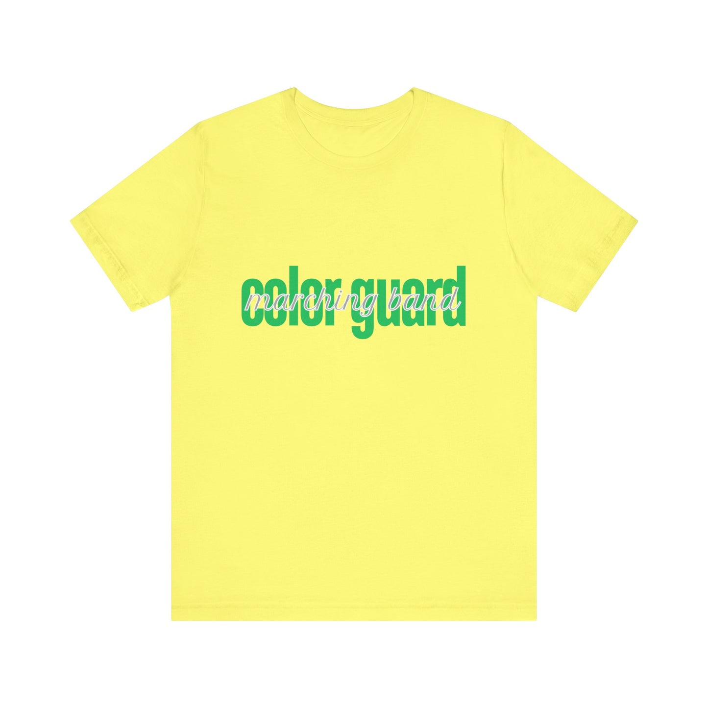 Marching Band Color Guard Green Short Letters Flag Saber Unisex Jersey Short Sleeve Tee