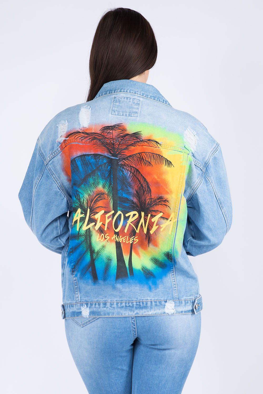 AMERICAN APPAREL Jean Jacket good w Painted Back