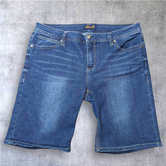 SEVEN7 Blue Distressed Denim Jean Shorts 16 Summer Casual Vacation