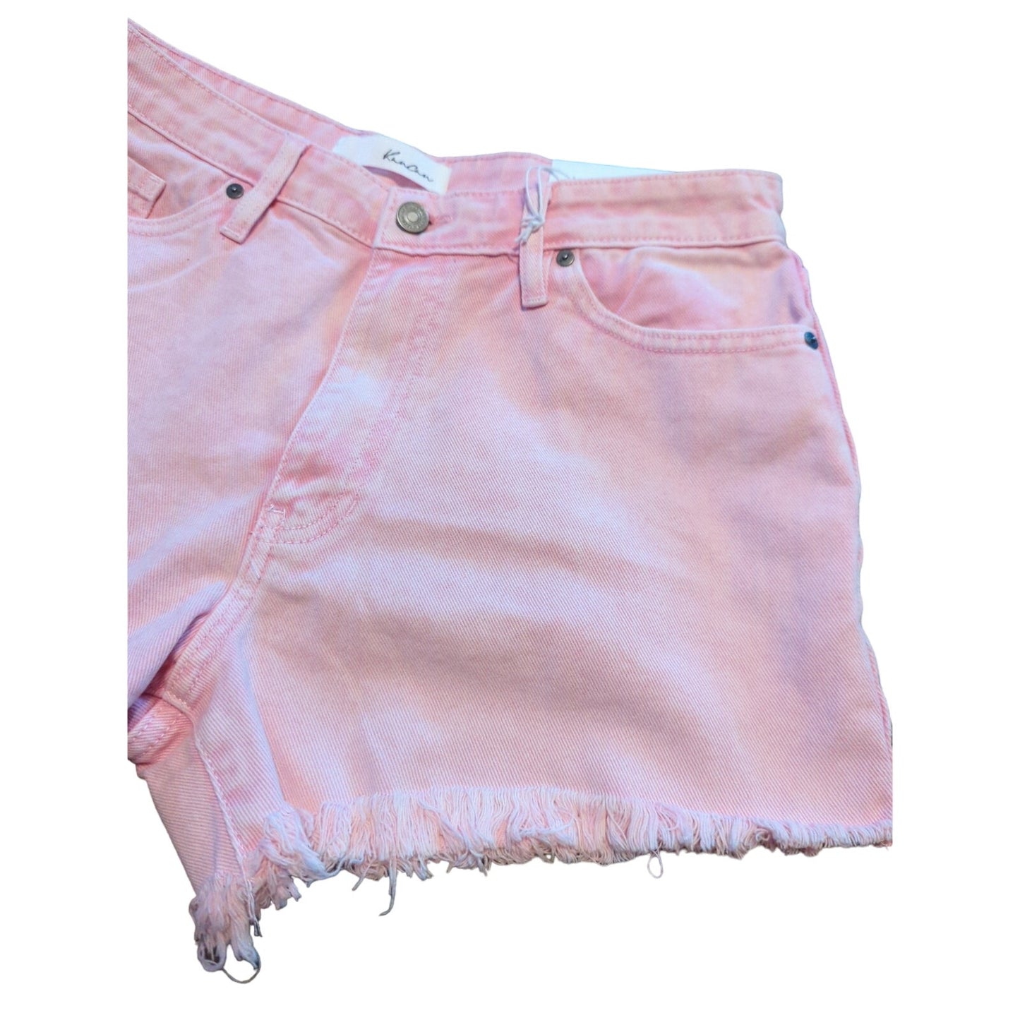 KANCAN Pink Distressed High Rise Frayed Jean Shorts Women's Size Large