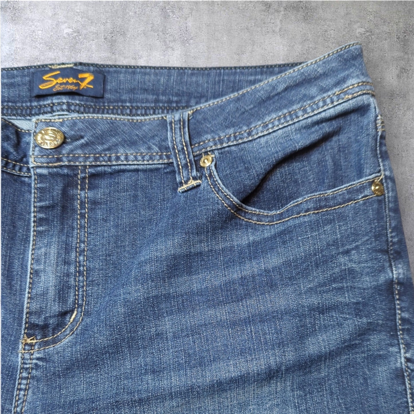 SEVEN7 Blue Distressed Denim Jean Shorts 16 Summer Casual Vacation