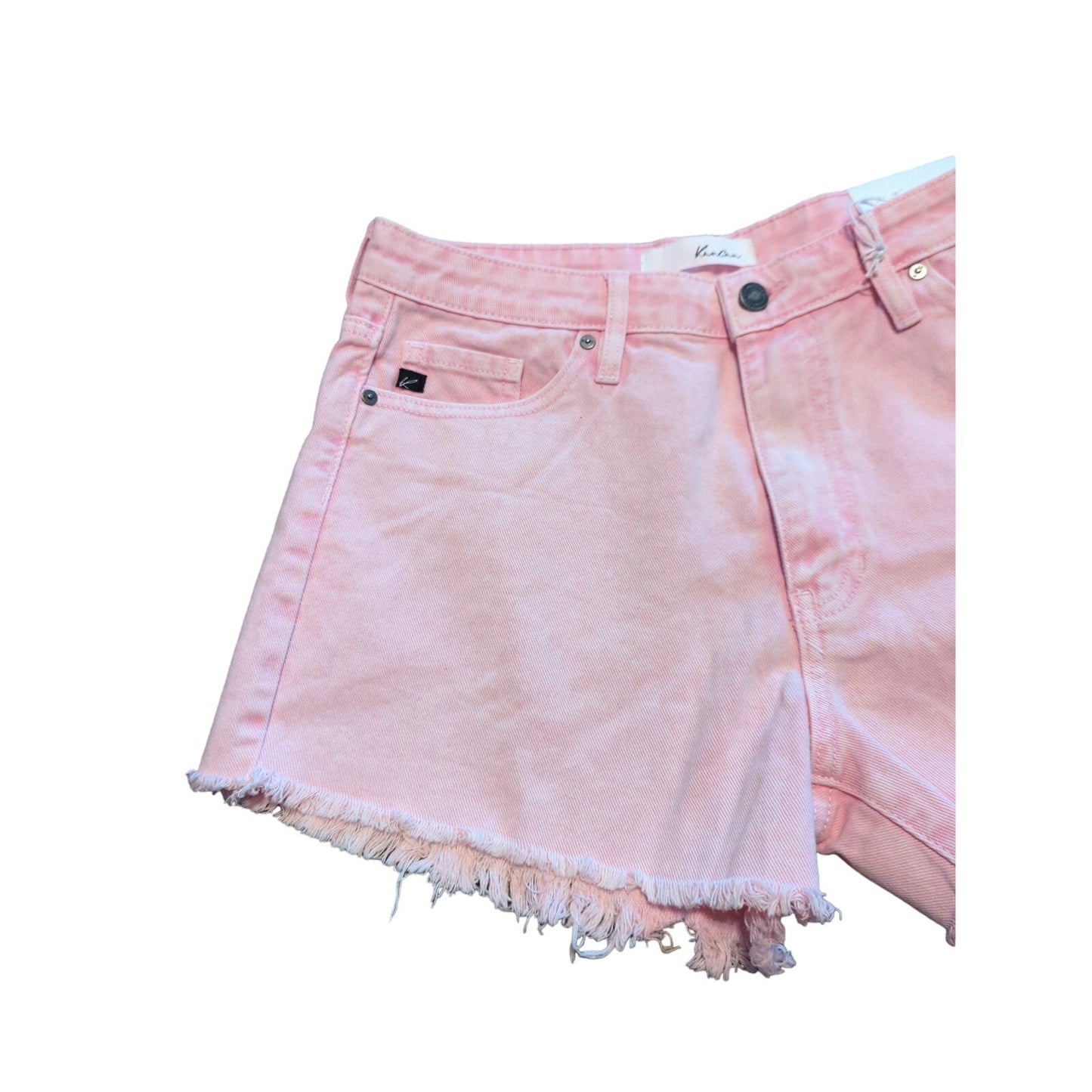 KANCAN Pink Distressed High Rise Frayed Jean Shorts Women's Size Large