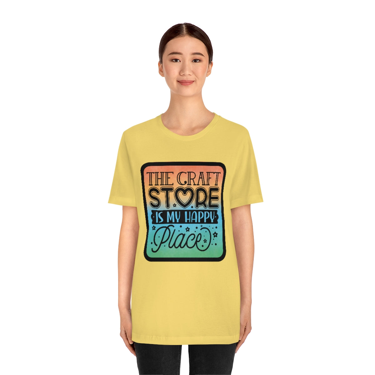 The Craft Store is My Happy Place Ombre Unisex Jersey Short Sleeve Tee S-3xl