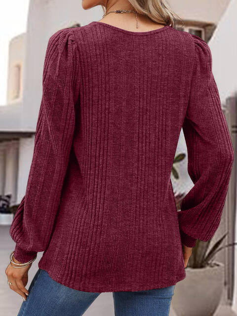 Square Neck Long Sleeve Top