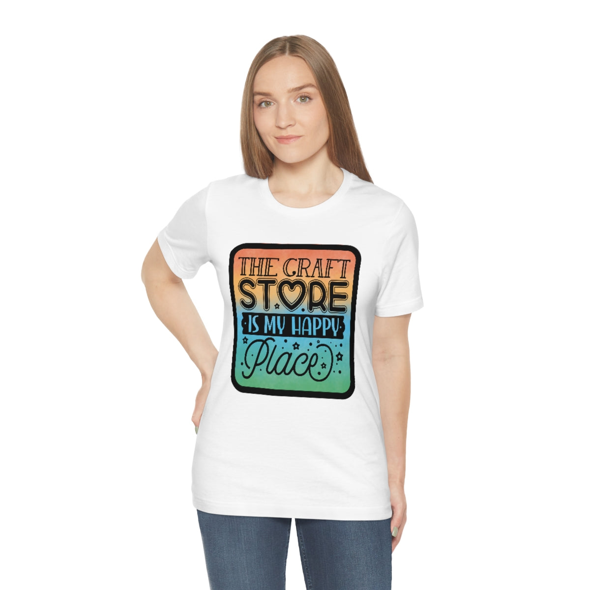 The Craft Store is My Happy Place Ombre Unisex Jersey Short Sleeve Tee S-3xl