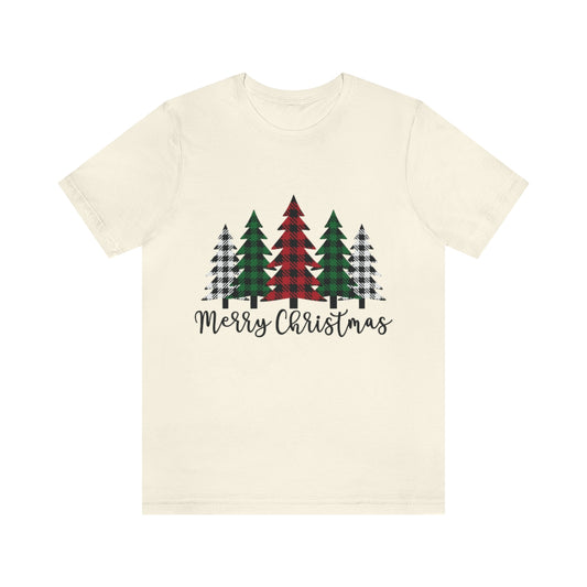 Merry Christmas Buffalo Plaid Trees Tee S-3XL