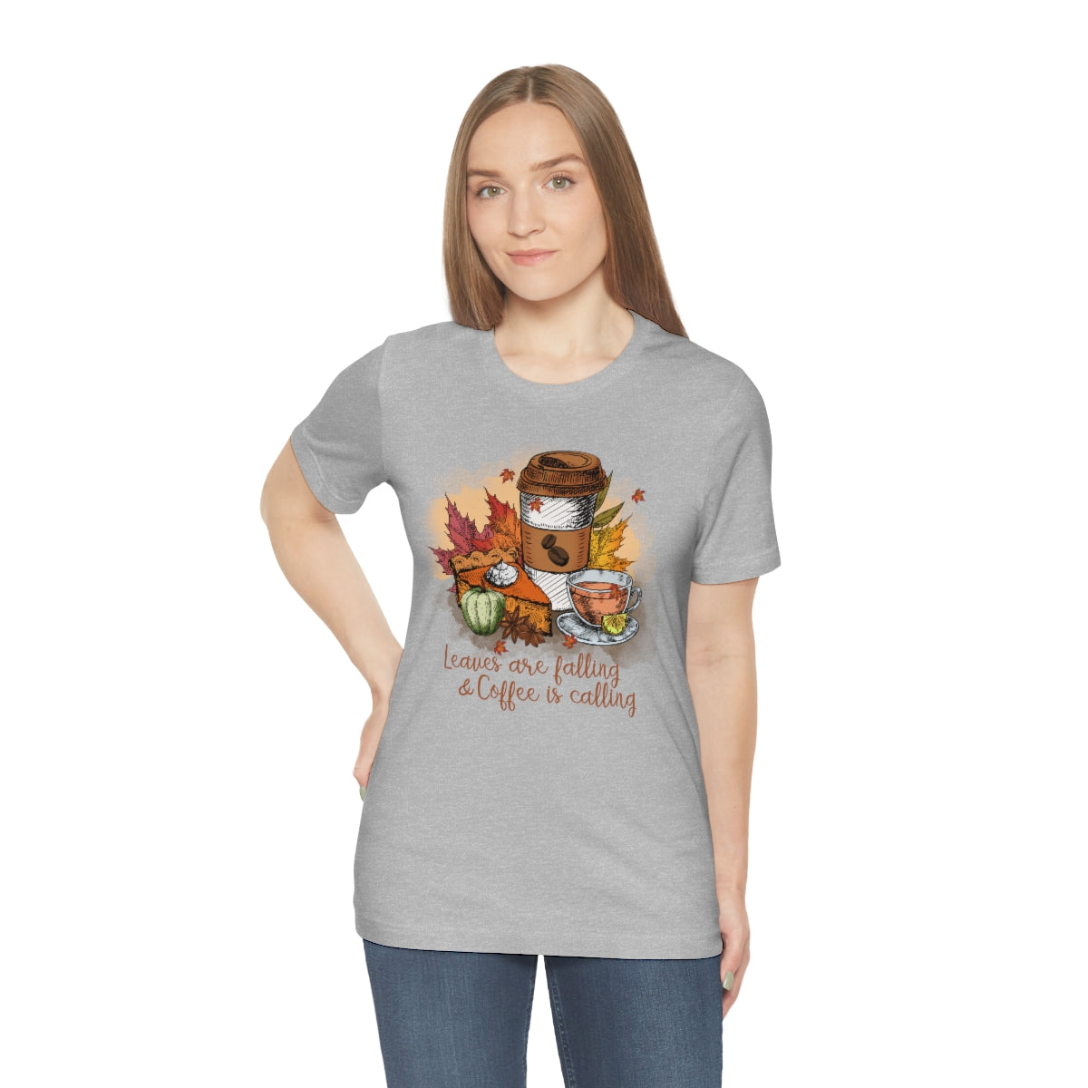 Leaves are Falling and Coffee is Calling Fall Unisex Jersey Short Sleeve Tee S-3XL