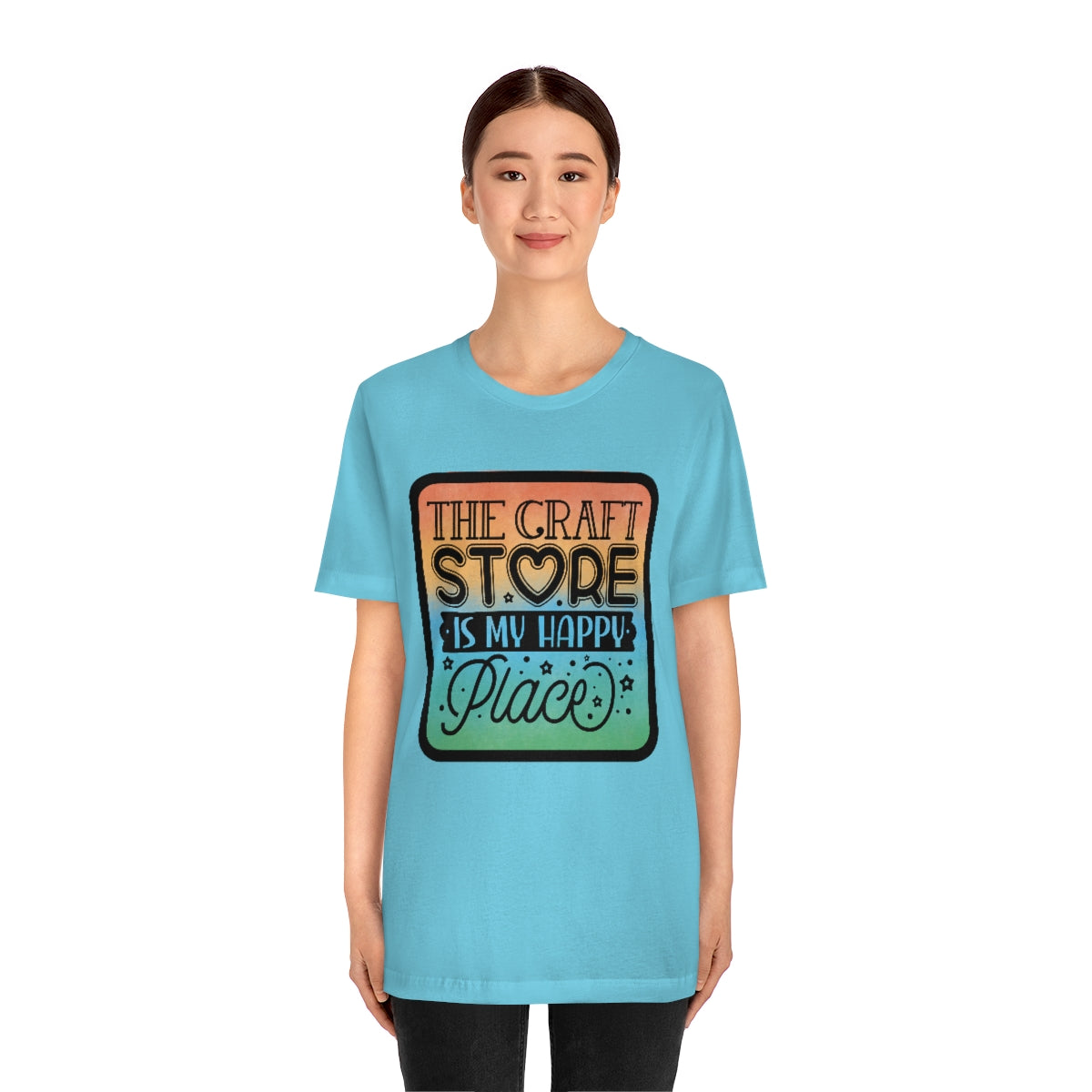 The Craft Store is My Happy Place Ombre Unisex Jersey Short Sleeve Tee S-3xl