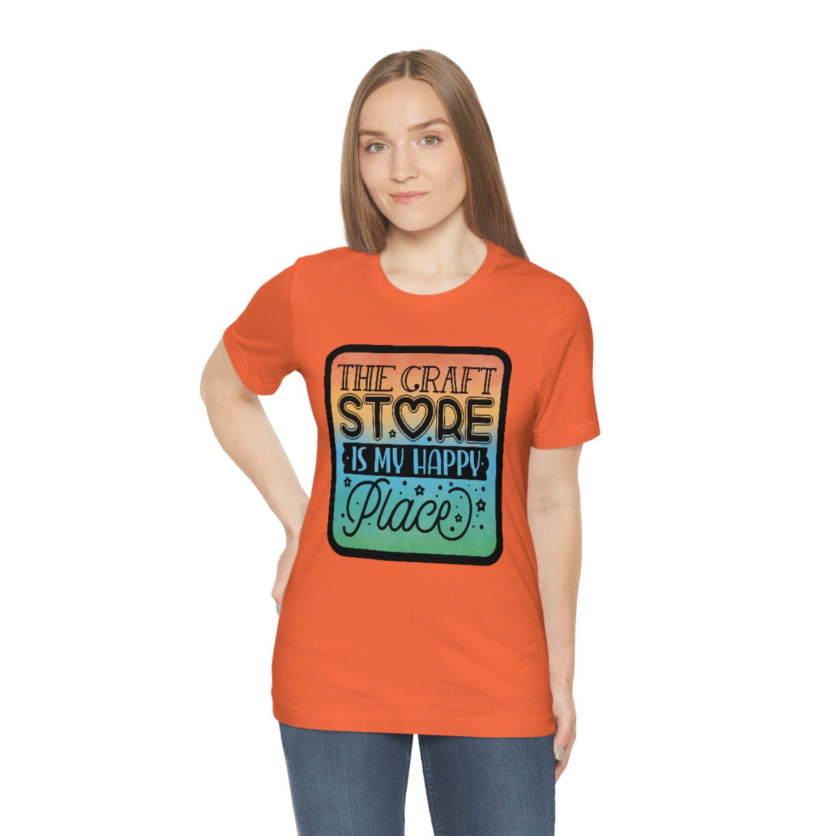 The Craft Store is My Happy Place Ombre Unisex Jersey Short Sleeve Tee S-3xl